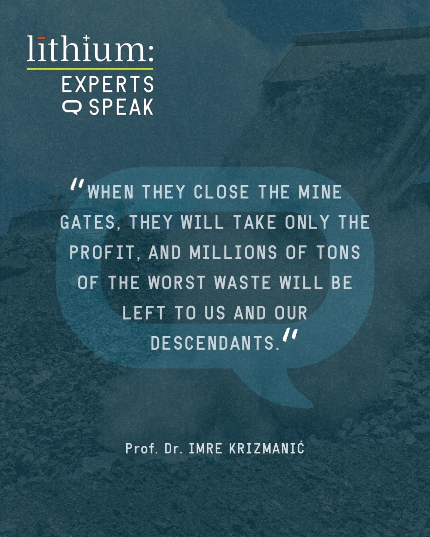 Professor Krizmanić on lithium in Jadar: Fertile land is an invaluable resource, mining carries risks