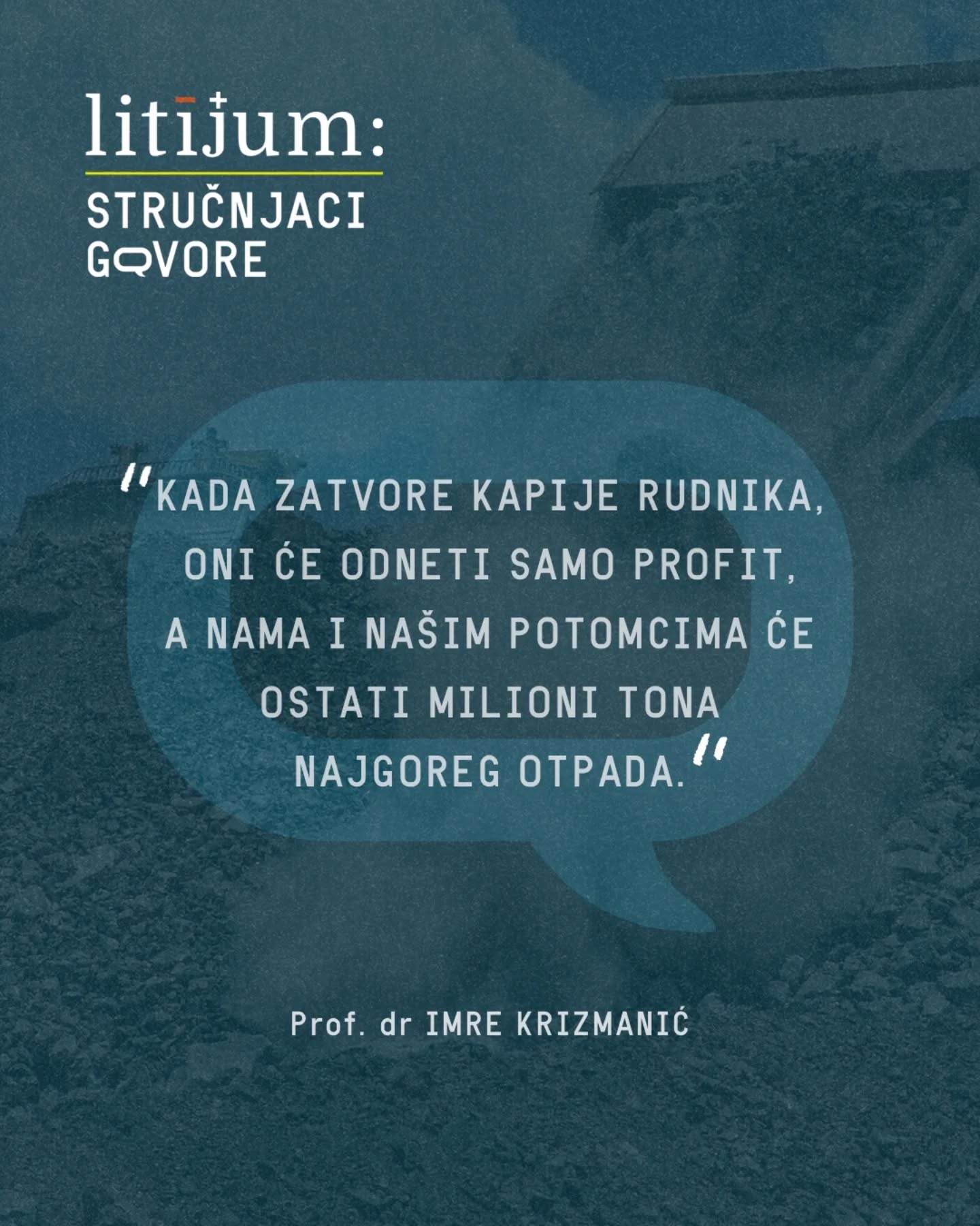 Profesor Krizmanić o litijumu u Jadru: Plodna zemlja je neprocenjiv resurs, rudarstvo nosi rizike